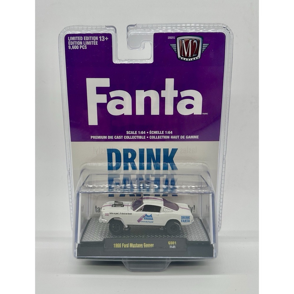 M2 Machines Fanta 1966 Ford Mustang Gasser White Purple 1:64 Diecast NEW